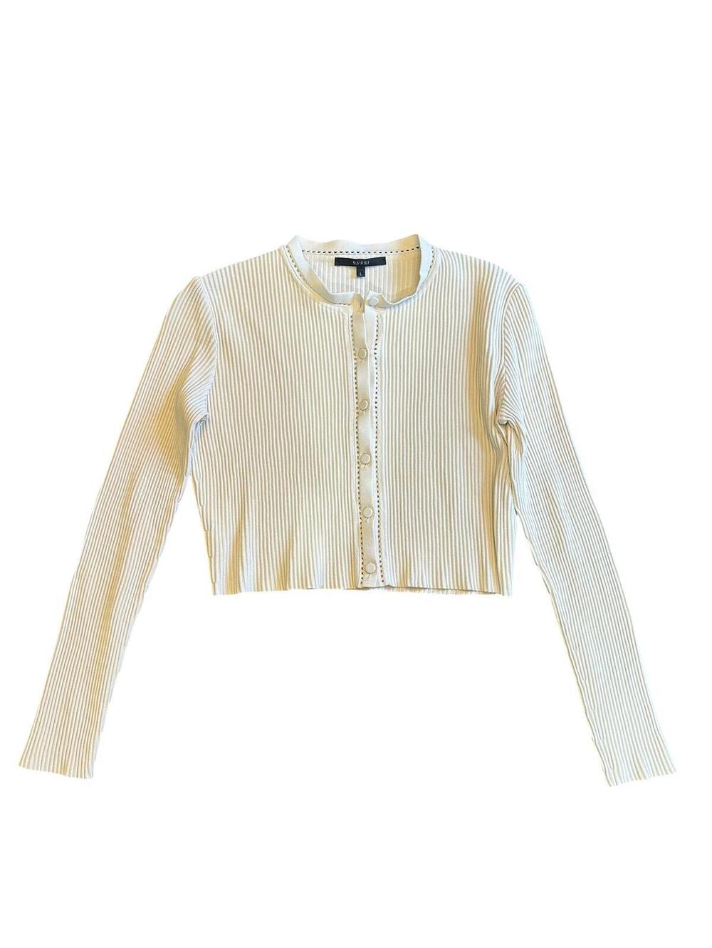 Gucci Cream Ribbed Button-Front Knit - Picture 1 of 2